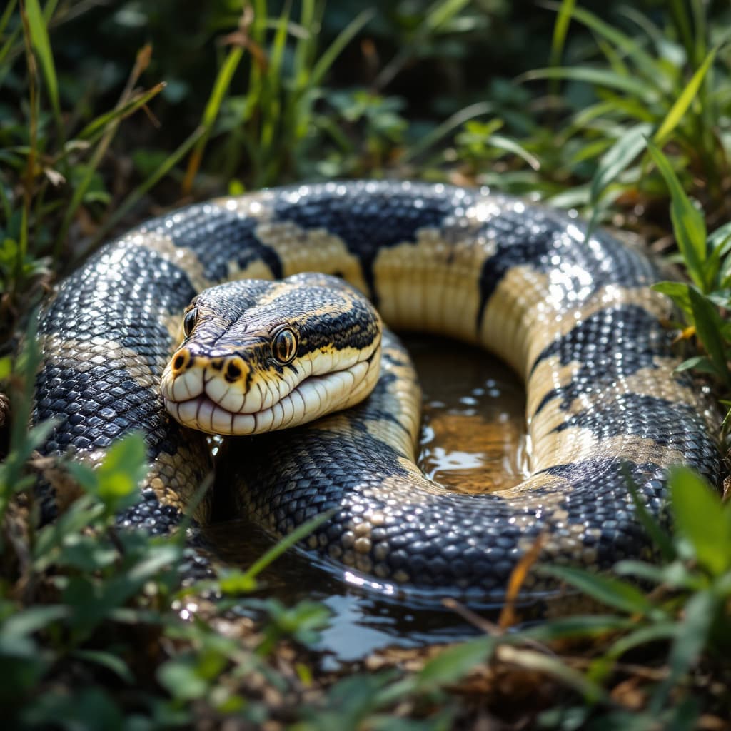 AI generated: python tht swallowed a huge Tuttle 
