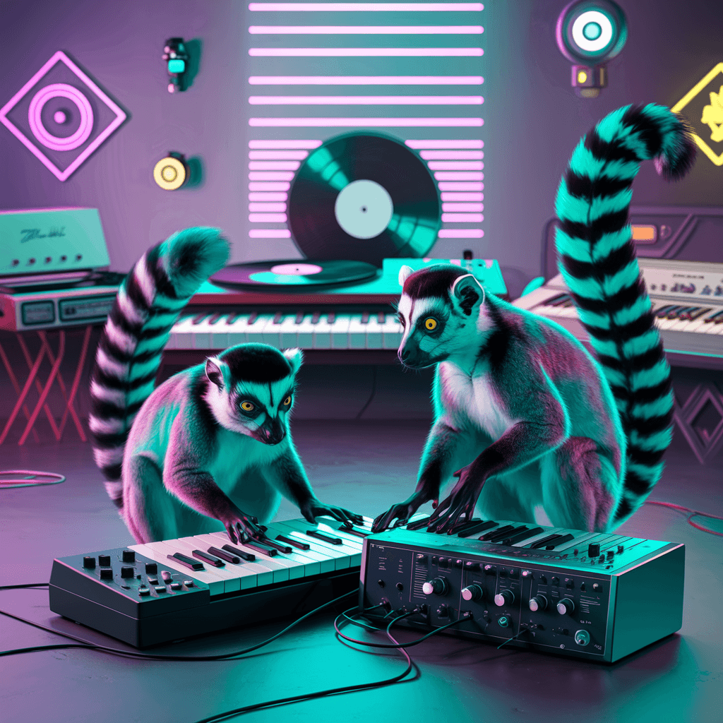 AI generated: Retro Techno Lemur