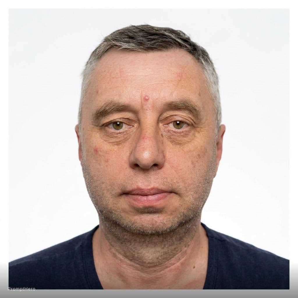 AI generated: passport photo man