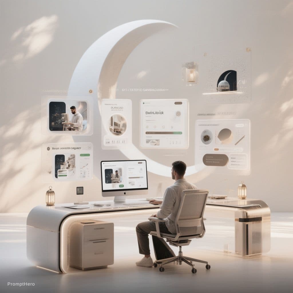 AI generated: Ultra-premium extreme minimalist Bakrid poster design for a modern digital marketing agency, elegant...