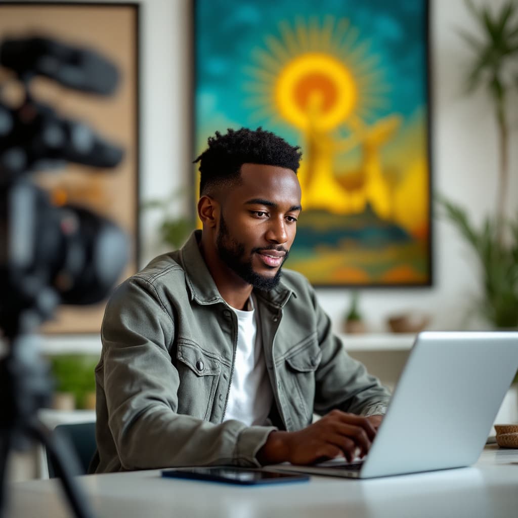 AI generated: A young Ethiopian mechanical engineer, aged between 25 and 30, with a deep passion for transitioning...