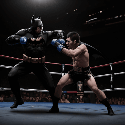 AI generated: Habib Nurmagomedov fight with batman, 4k,ultra HD 