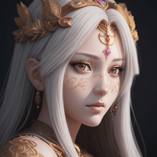AI generated: beautiful Goddess close-up portrait, intricate artwork . anime render, symmetrical artwork. anime, h...