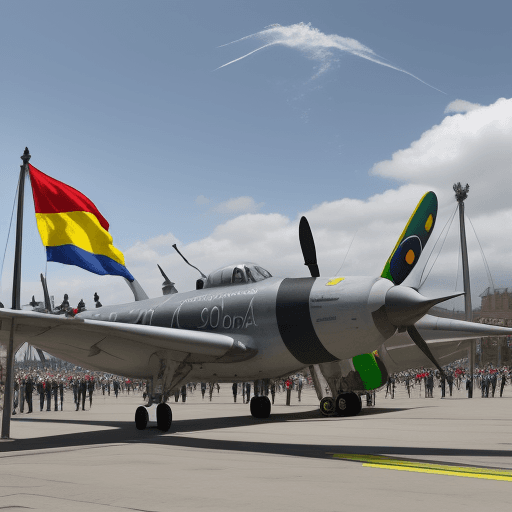 AI generated: Colombia gran día de la independencia, kafir, 10 aeronaves caza tipo kafir