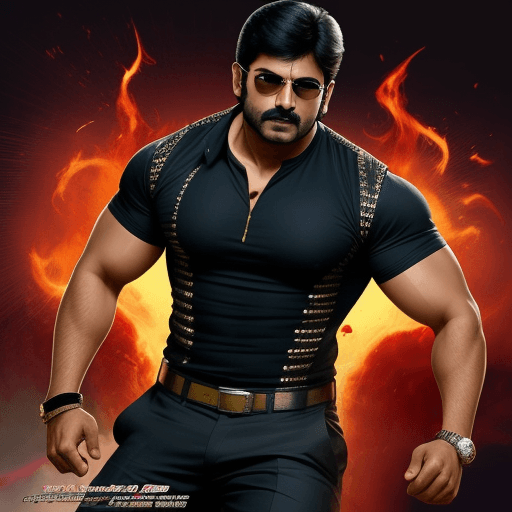 AI generated: telugu action hero