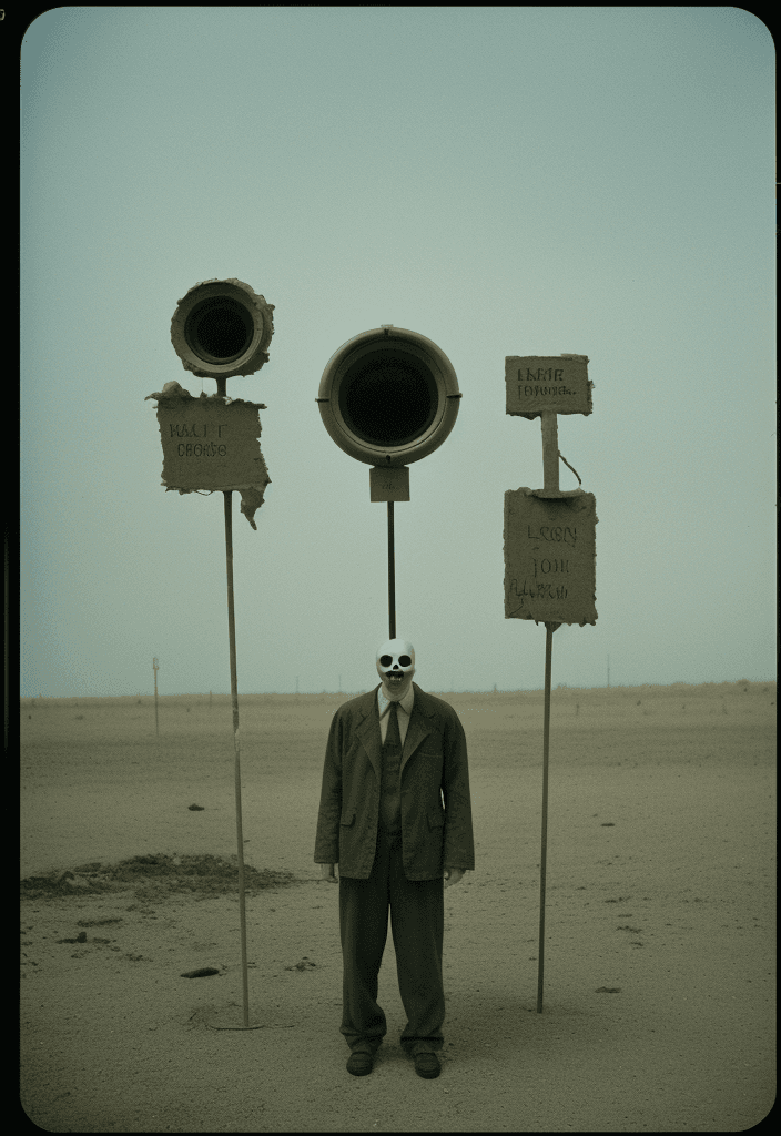 AI generated: bizarre absurdism, strange elements movie scene still, expired film , 35 mm, Kodak --style cS68I0Ib5...