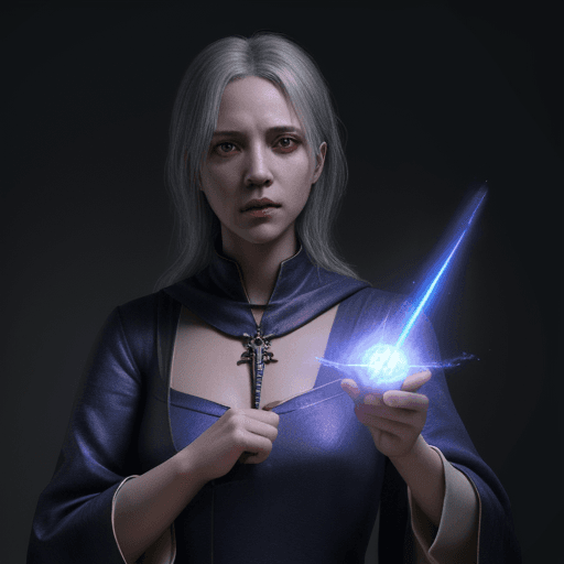 AI generated: Female mage, unholy, Magic, hyper realism, high detail, octane render, 8k