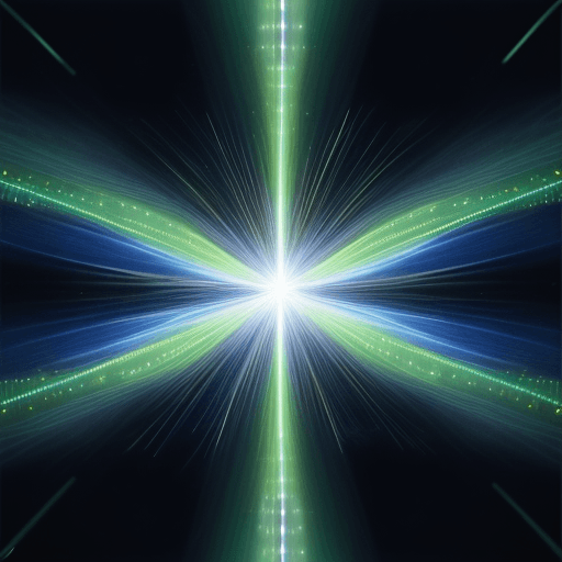AI generated: photorealism. fiber optic emitter. a beam comes out of the emitter. the beam is reflected from the m...