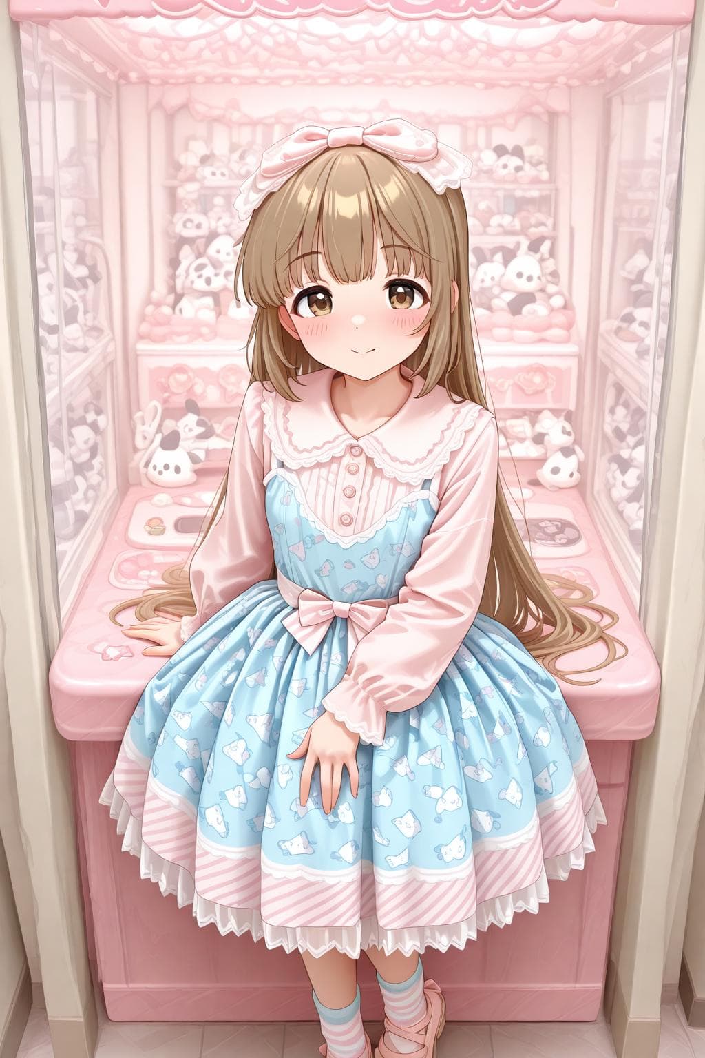 Pochacco Stars Print Blue and Pink Sweet Dress - Illu