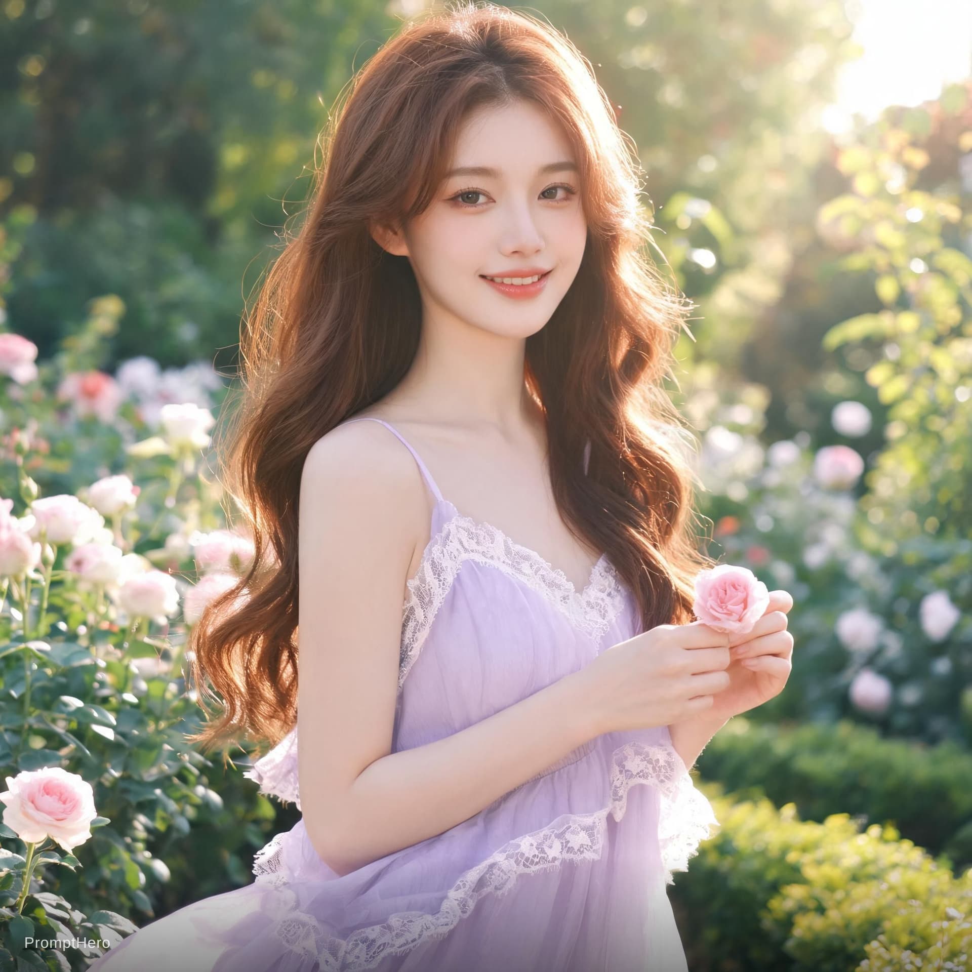 AI generated: Attractive girl in dress