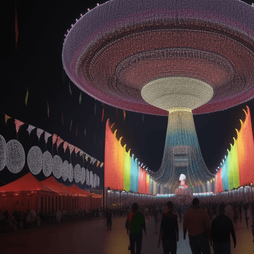 AI generated: Festival de luces representando diferentes patógenos.
