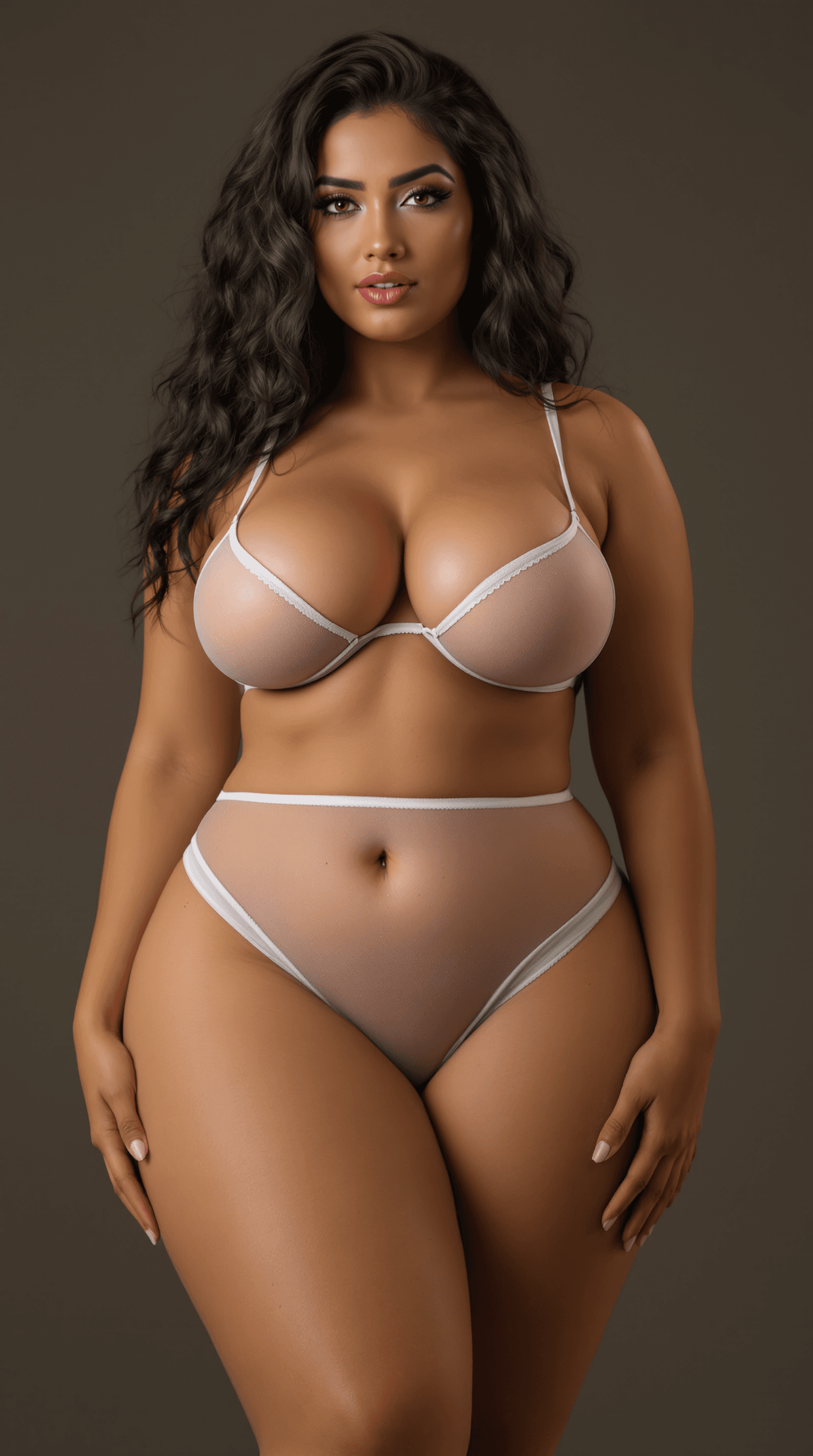 AI generated: Beautiful gorgeous sexy confident Indian woman girl female lady
Body plus size small waist flat stom...