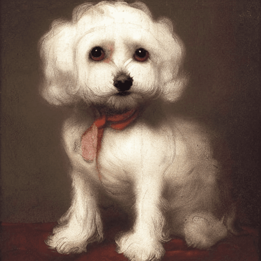 AI generated: maltese dog, Rembrandt