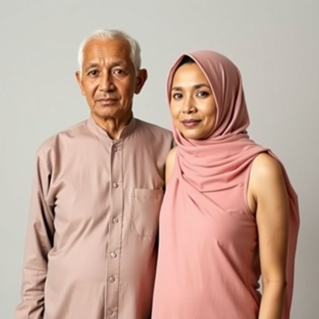 AI generated: Create an imaginary picture of a Muslim grandmother and her 22-year-old grandson. The picture shows ...