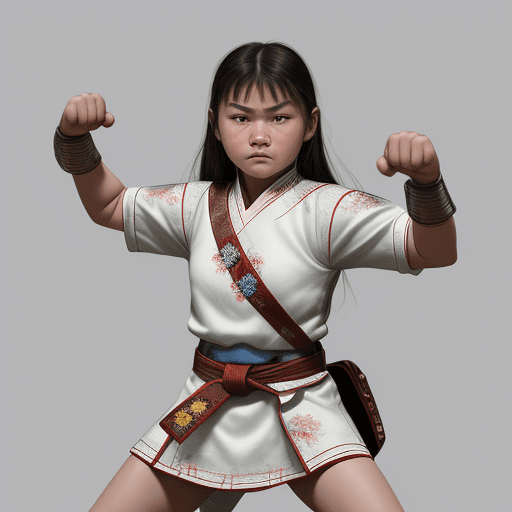 AI generated: Comic book Concept Art, a 10 year old protagonist, Mongolian and Belarusian descendant, wearing trad...