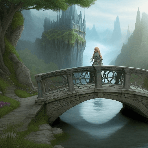 AI generated: Fantasy fiction bridge peace


