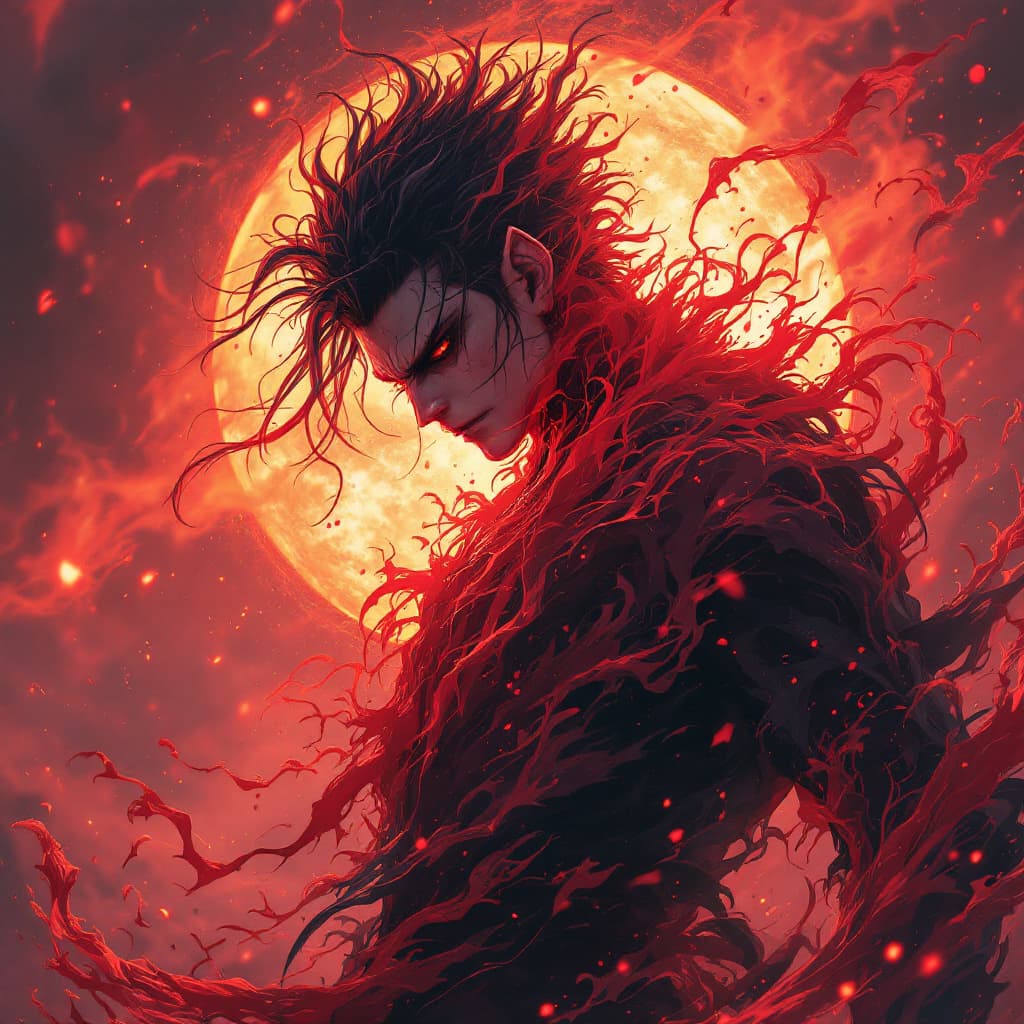 AI generated: yuji itadori, jujutsu kaisen, akuma sukuna, vector art, highly detailed, 8k, photorealistic, masterp...