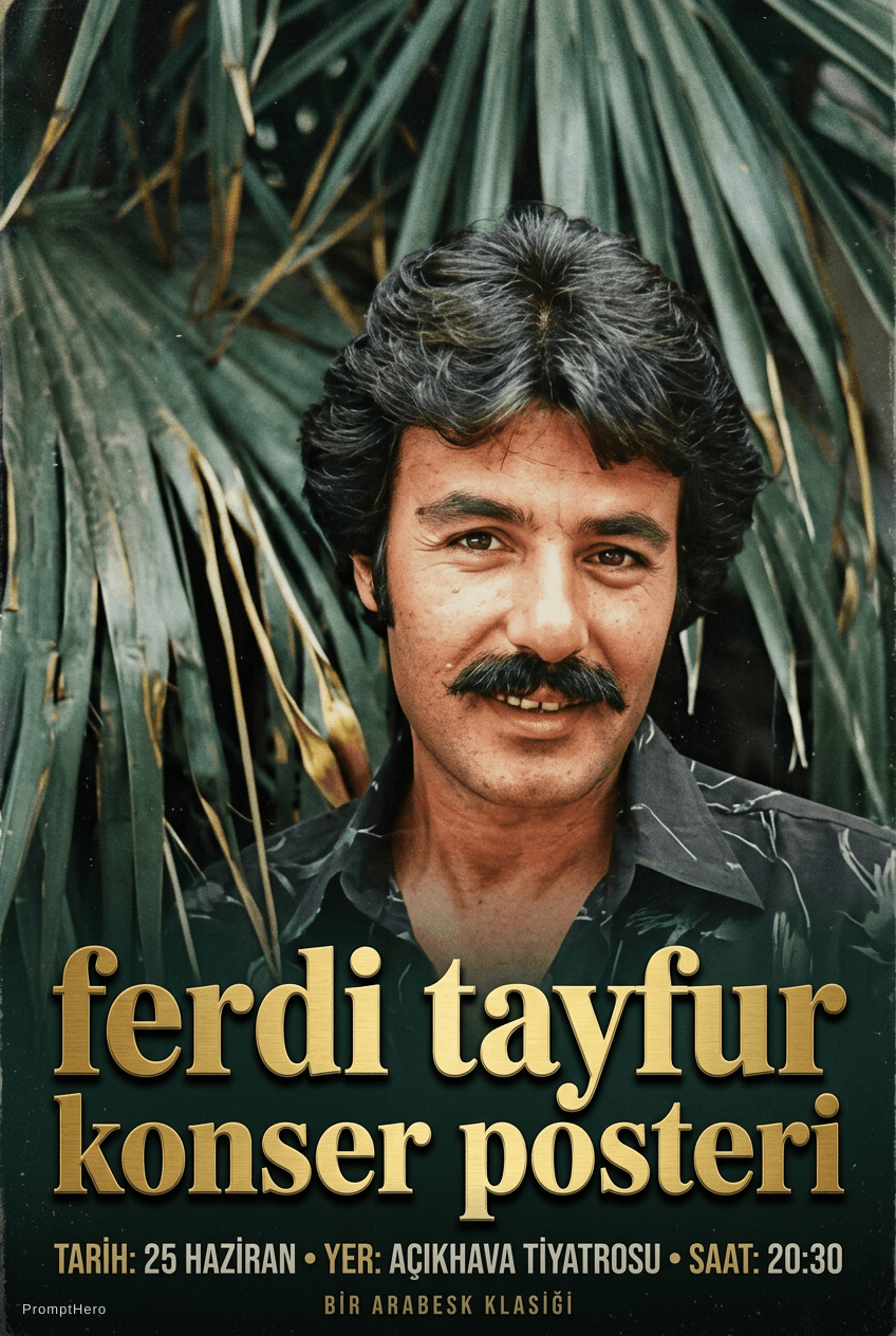 AI generated: ferdi tayfur konser posteri