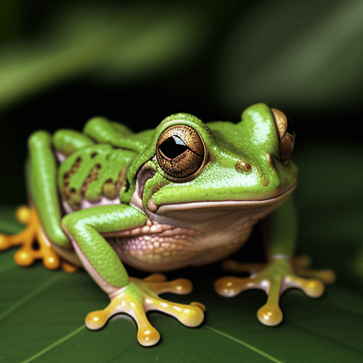 AI generated: A frog body with human head on it. very detailed, sharp focus