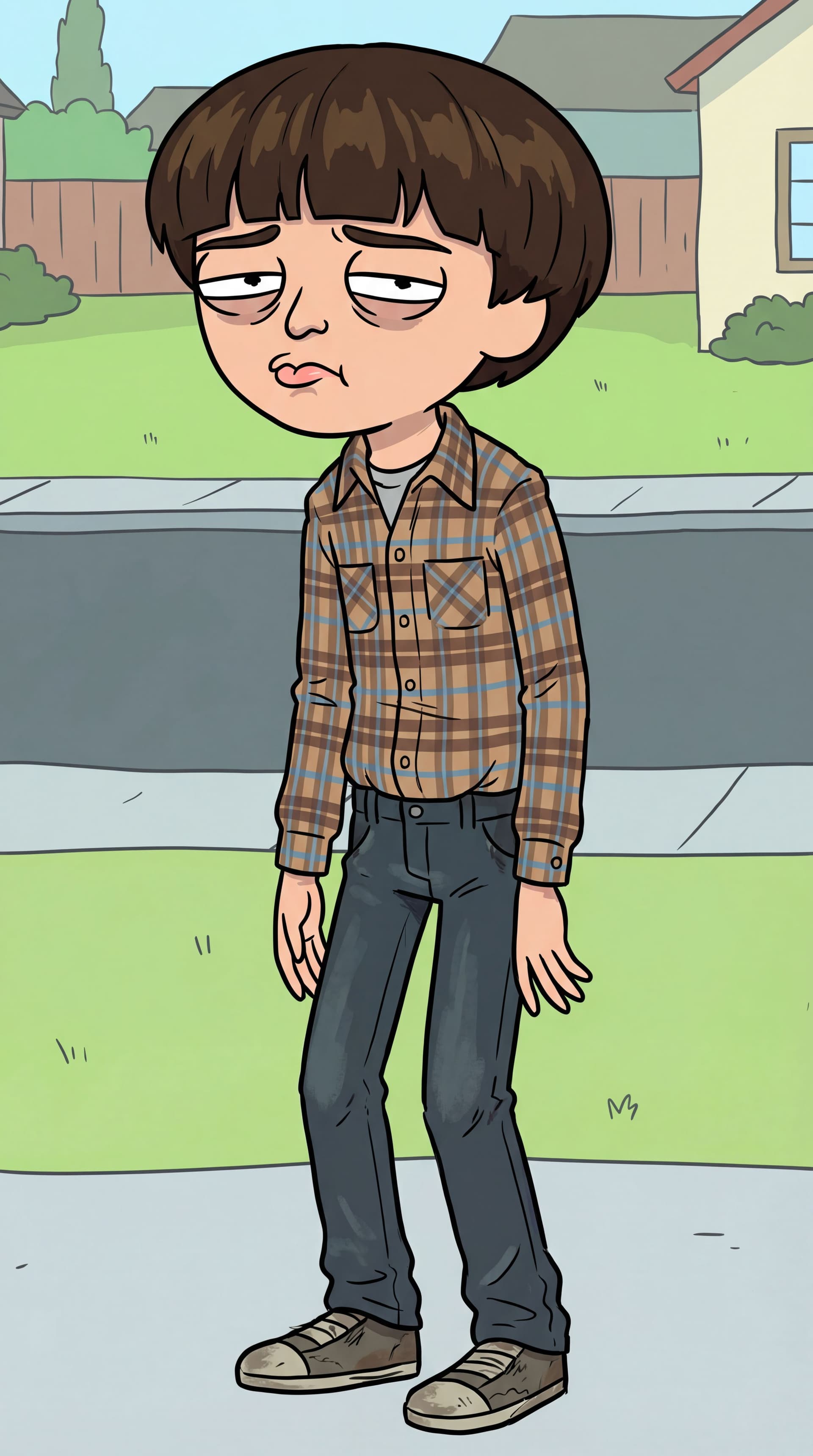 AI generated: Generate full-body cartoon characters in the iconic Rick and Morty animation style. Create him to lo...