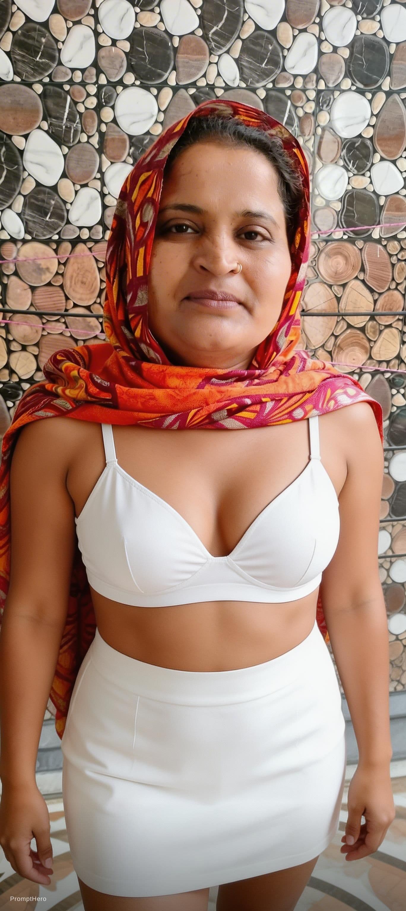 AI generated: wearing white colour dress make the dress more short summer dress sexy bra style