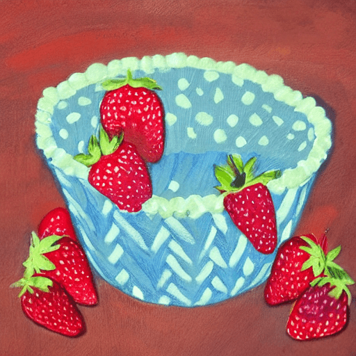 AI generated: panier de fraises bleus