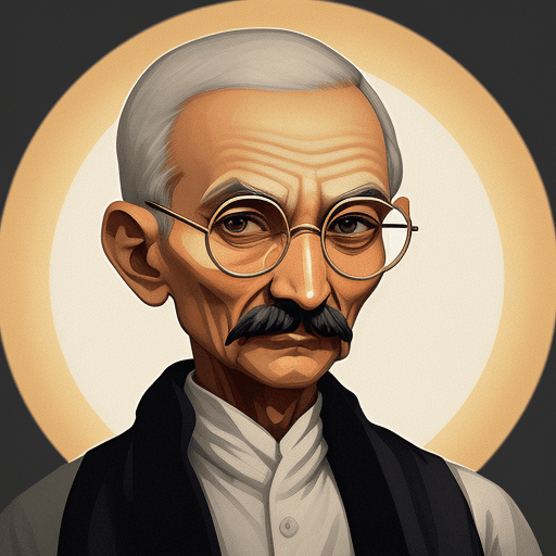 AI generated: Mahatma Gandhi extralarge pixle cryptopunks Pixleart with round glasses blank background 