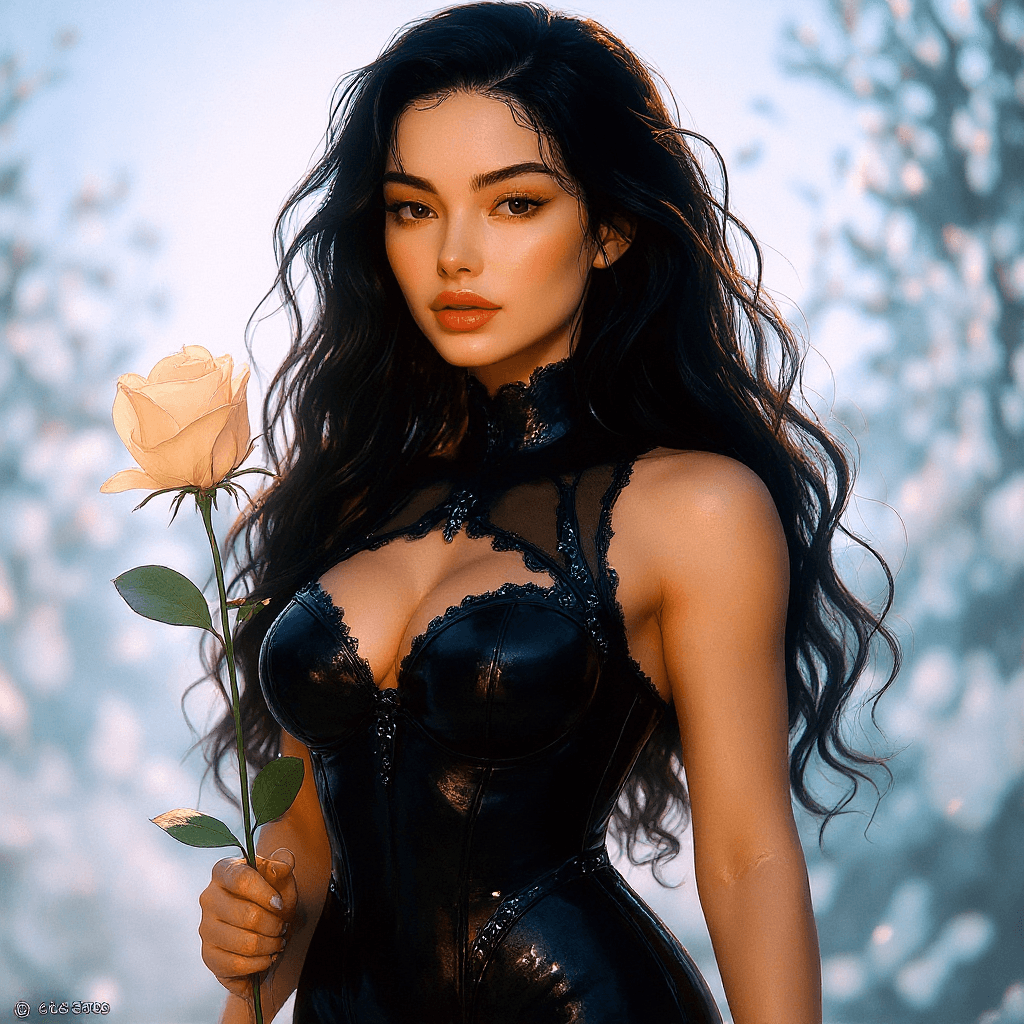 AI generated: Beautiful Curvy body. Voluptuous curvaceous tall woman. Objectively beautiful. Exotically Entrancing...