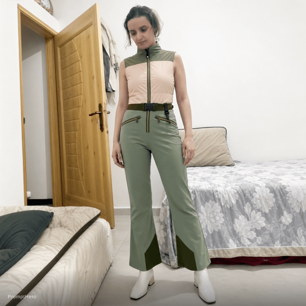 AI generated: Wear the clothes shown in the second picture.  