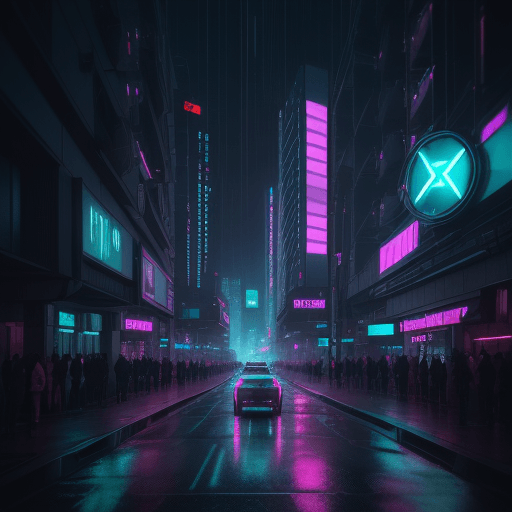 AI generated: a huge @Portalcoin logo with this descriptions
futuristic nighttime cyberpunk photography, the photo...