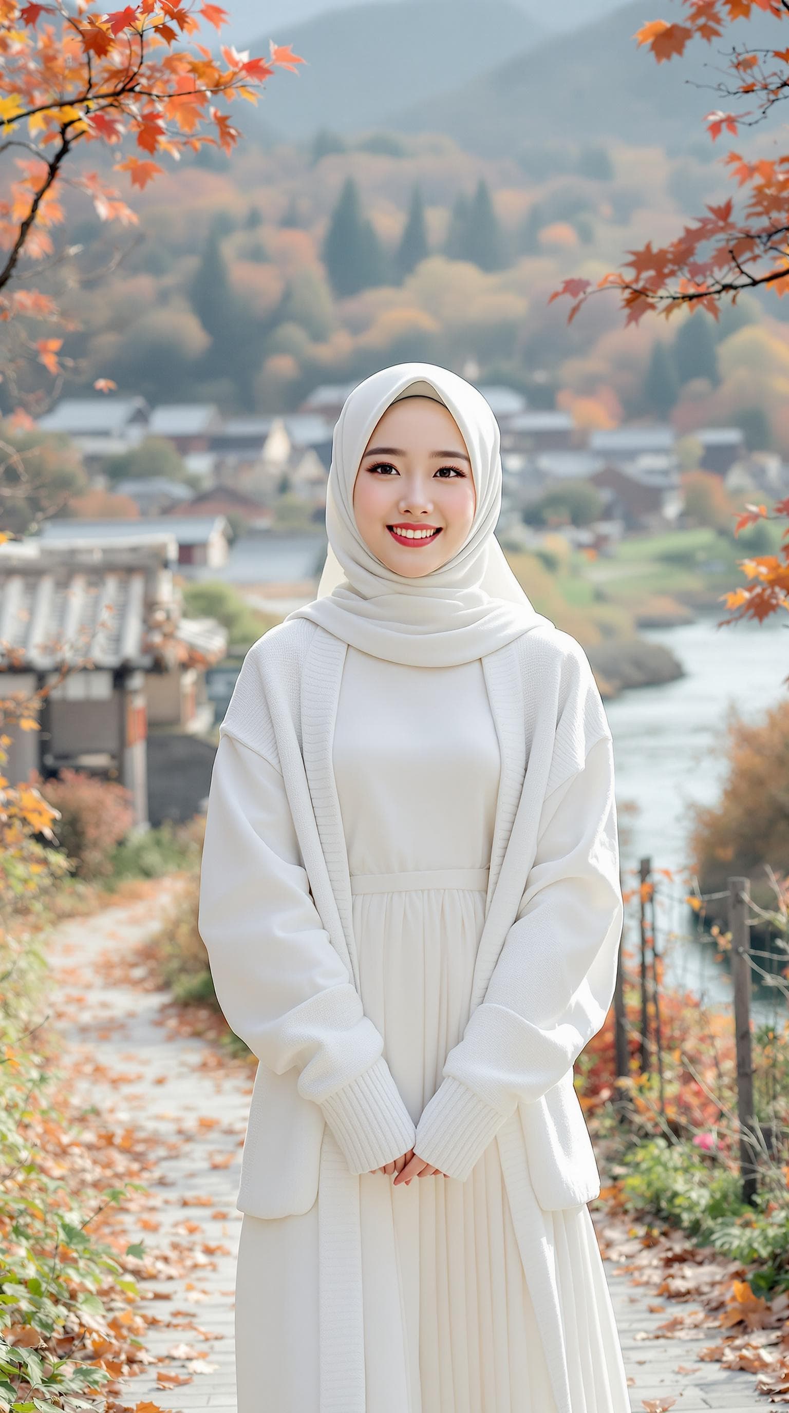 AI generated: realistic, japanese girl, beautiful girl, ulzzang face, shot front middle, upper body, happy, white ...