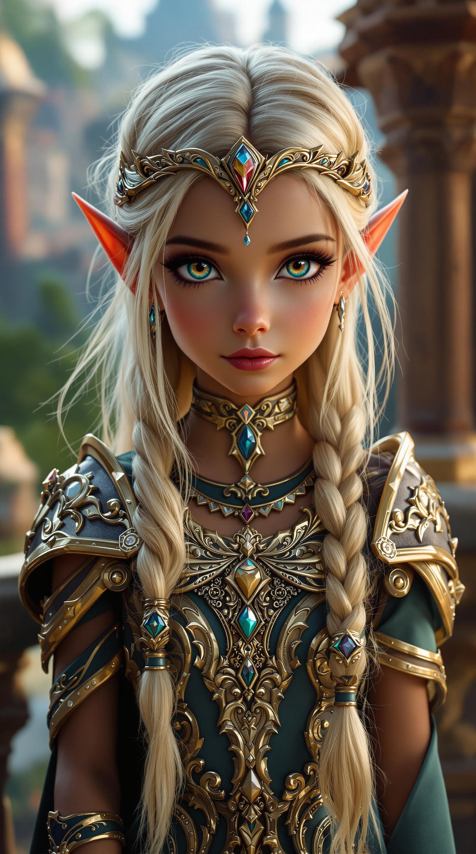 AI generated: a professional photo of a exceptionally of the most beautiful blood elf princess girl in the world, ...