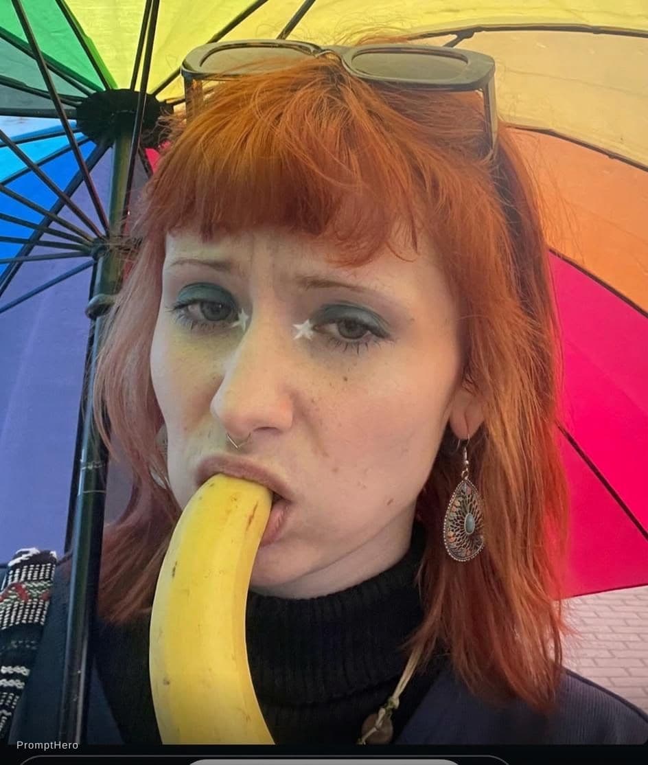 AI generated: Banana in my mouth
