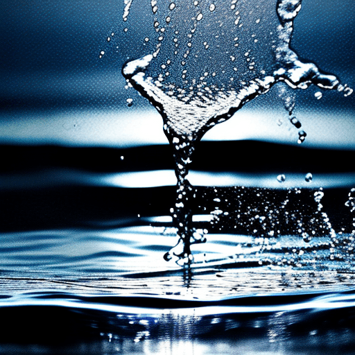 AI generated: thrown water.  silhouette. 