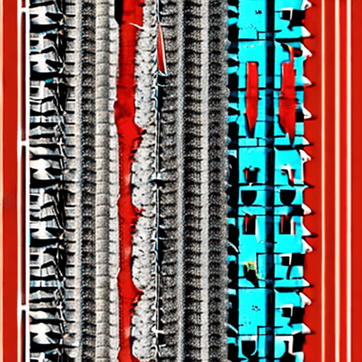 AI generated: Generate a visually intense and chaotic scene featuring aggressive, distorted metallic elements. Inc...