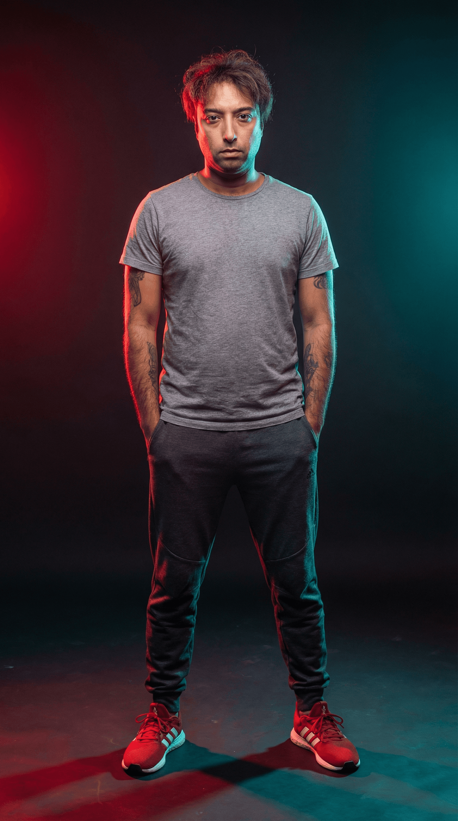 AI generated: # Goal
Generate a high-quality full body portrait photograph of a young man with specific styling, p...