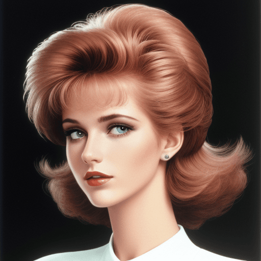 AI generated: high resolution woman head with the 80s fashion and hairstyle