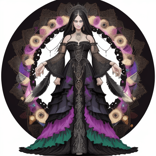 AI generated: create image of womam, face of the princess, Full body detailed portrait of Steamgothicwood villain ...