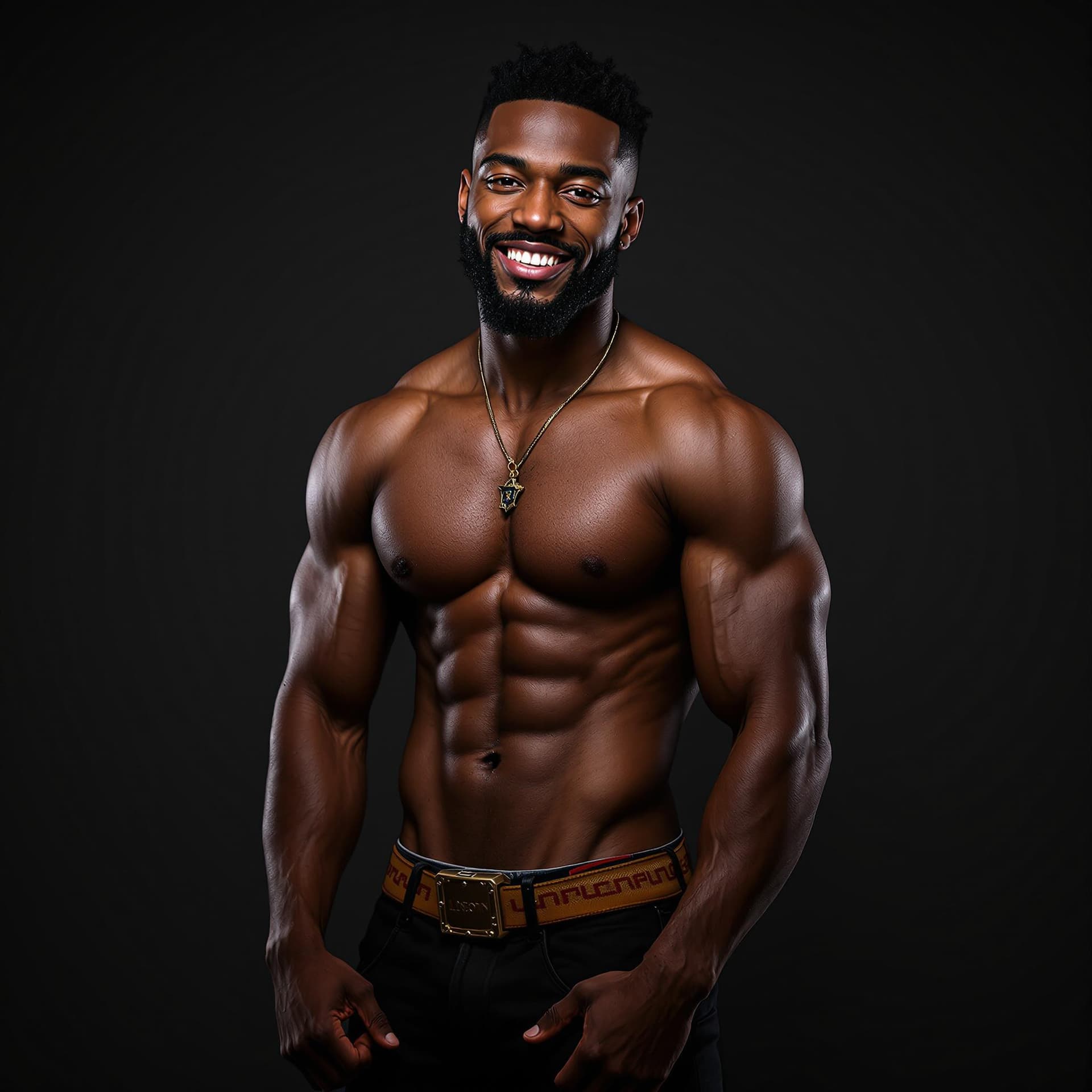 AI generated: a vibrant professional studio full body photograph of a young, handsome, attractive, friendly, casua...