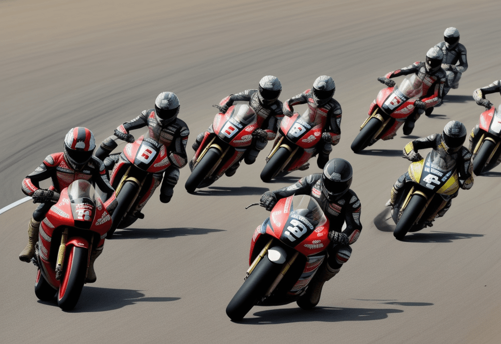 AI generated: American soldiers in motorcycle race
