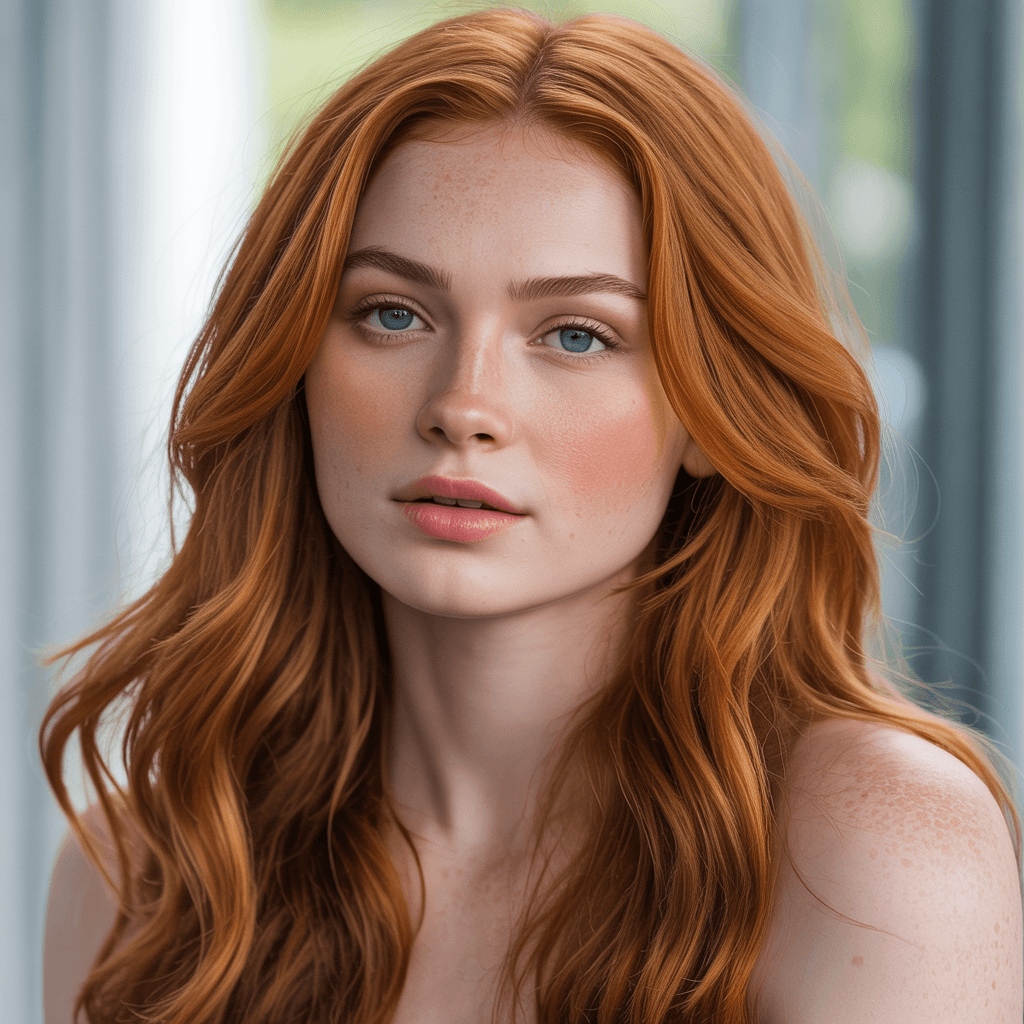 AI generated: A **gorgeous digital painting** of a **stunning woman with long, fiery red hair**, flowing in soft w...
