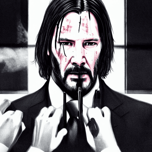AI generated: john wick, HD 4k wallpaper, highly detailed exquisite fanart, epic portrait illustration, epic and c...