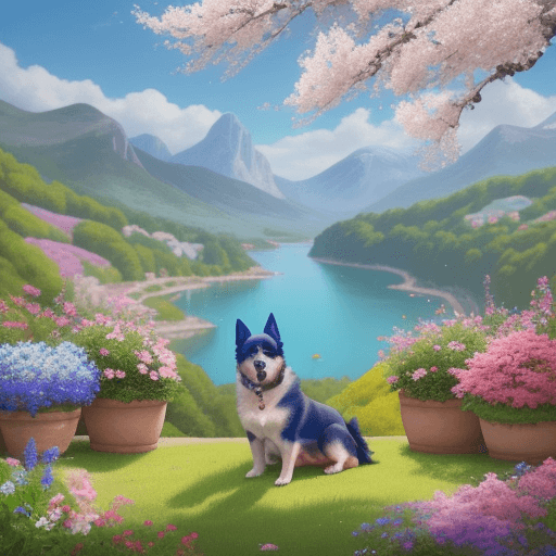 AI generated: Craft a vivid depiction of a picturesque scene featuring a French dog blending harmoniously with bre...