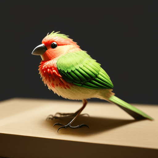 AI generated: a little bird made of a fresh apple that has been cut open, photo-realistic techniques --ar 2:3 --st...