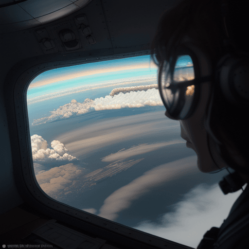 AI generated: /generate description: ultra-modern, photo-realistic, image looking out the window of a 747 at 30000...