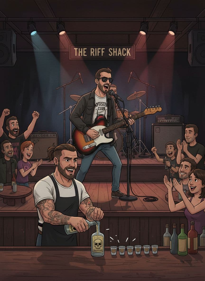 AI generated: Quiero que me des la imagen del tipo de referencia tocando con su guitarra telecaster (aparece en un...