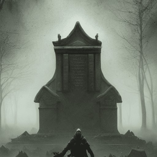 AI generated: The Sacrifice, dark and light, epic, darkness, rainy day, cementery, , professional ominous concept ...