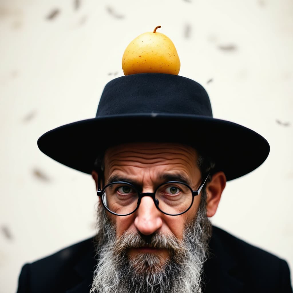 AI generated: An Orthodox Jew with a small potato on his head.