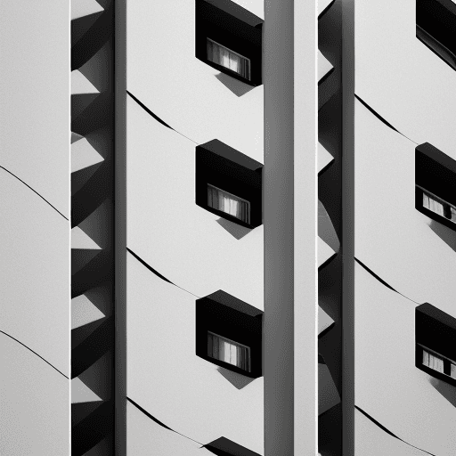 AI generated: photography, minimalist small building facade design, Canon EOS 5D Mark IV, depth of field that high...