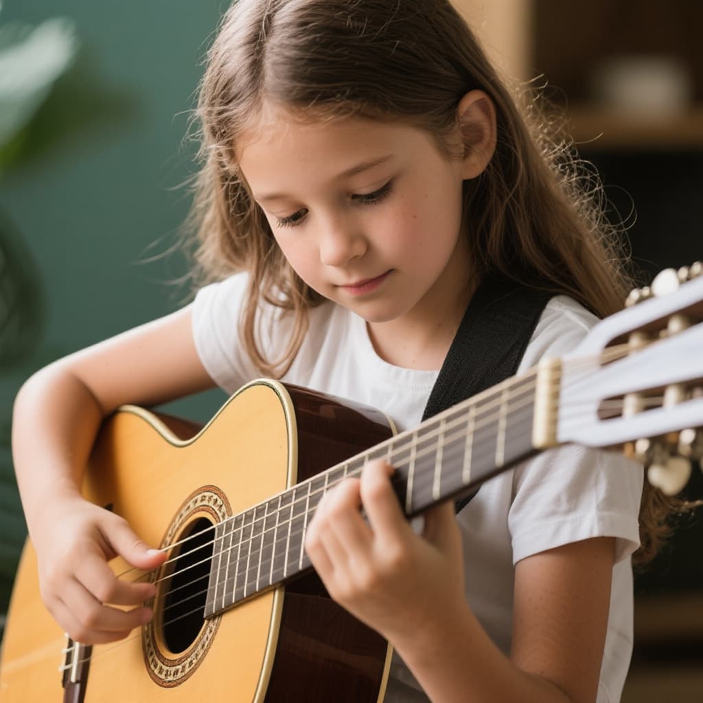 AI generated: Girl playing guitar 